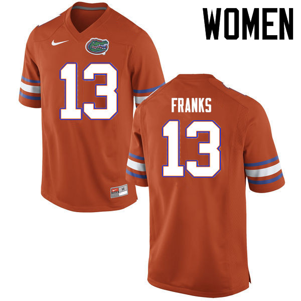Women Florida Gators #13 Feleipe Franks College Football Jerseys Sale-Orange